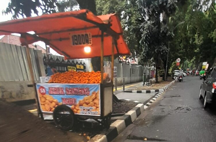 Pedagang Musiman Di Jalan Ahmad Yani Bermunculan, Gerobak Duduki Jalur Hijau