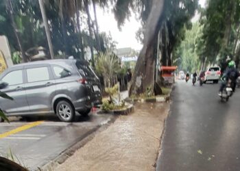 Baru Diperbaiki, Trotoar Ahmad Yani Digunakan Parkir Pengunjung Restoran